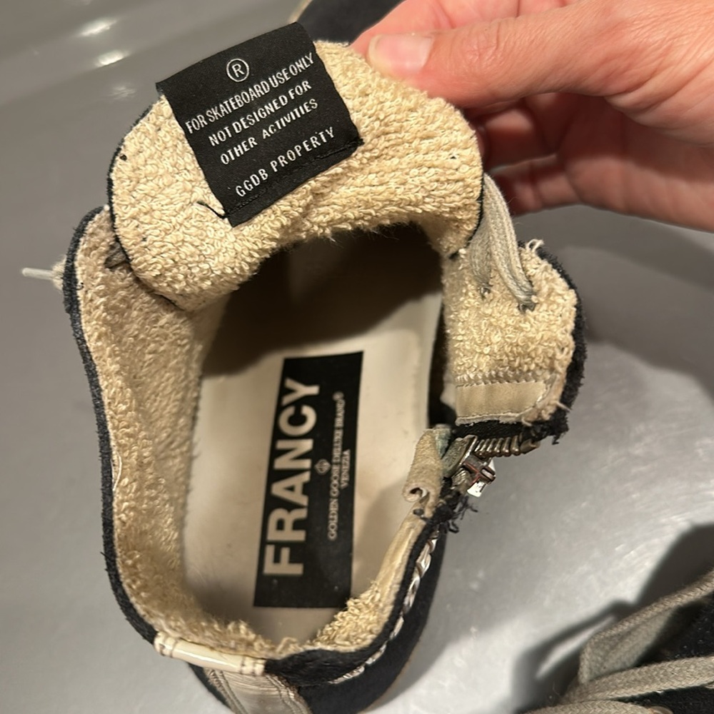 GOLDEN GOOSE Navy blue Francy sneaker 39 skateboard high top zip 9 - Picture 9 of 9
